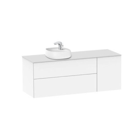 Beyond Mueble base 140 cm para lavabo de 45.5 cm sobre encimera izquierda Blanco brillo