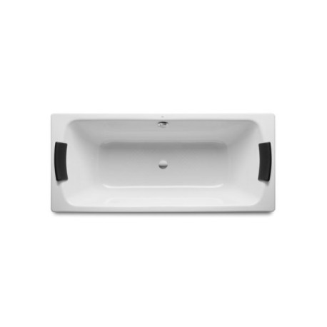 Lun Plus Bañera de acero rectangular con fondo antideslizante 170 cm Blanco