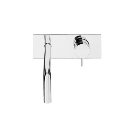 FLOW Mezclador a muro de lavabo caño de 25 cm con válvula click-clack Cromo